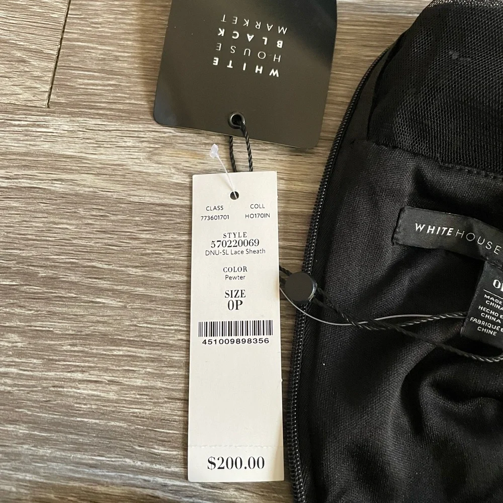 NWT White House Black Market gold/black lace dress - Picture 6 of 7